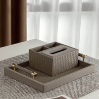 金五缘 多功能纸巾盒拿铁色(托盘+多功能纸巾盒)