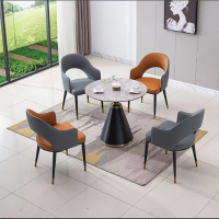 大嘉岩板洽谈小圆桌组合(1桌4椅)直径80cm