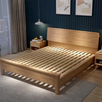 大嘉橡木北欧现代床1.5米组合(含棕垫1张+床头柜1个)