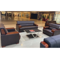 大嘉沙发单人位2张三人位1张+茶桌(含钢化玻璃)+小茶几一套