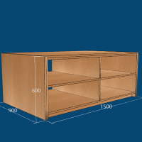 大嘉实木免漆板定制储物柜1500*600*900