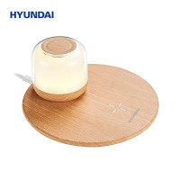 HYUNDAI-时尚炫彩磁吸夜灯无线充音箱 YH-F020木纹色