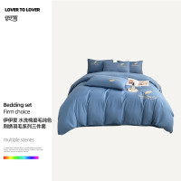 伊伊爱TJ0RY02401190水洗棉磨毛纯色刺绣羽毛系列三件套 150*200cm