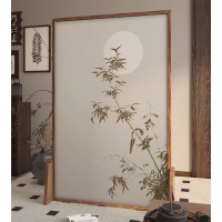 震天下新中式屏风胡桃木边框座屏100*180CM