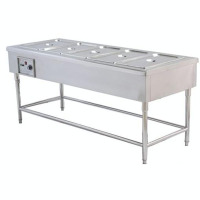 五格售饭工作台1800*700*800mm 304#磨砂不锈钢板