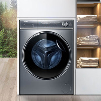 海尔10公斤全自动滚筒洗衣机超薄直驱电机变频光等离子除菌G100368BD14LSU1