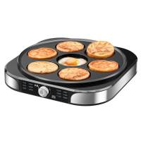 奥克斯(AUX)AKP-40A11-JDG 七孔锅煎蛋锅电饼铛40CM大号早餐机 不锈钢色