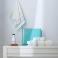 多喜爱(Dohia)毛巾礼盒套装纯棉毛巾礼盒装雅馨毛巾 三件套(蓝)