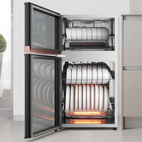 美的(Midea)XC65-R消毒柜家用立式厨房餐具碗柜碗筷茶具消烘一体机 77L三层双门 高温烘干二星级