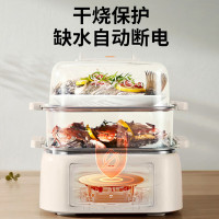 九阳(Joyoung)DZ100HG-GZ605电蒸锅家用多功能多层大容量多层蒸笼蒸菜一体定时[不锈钢蒸笼] 10L