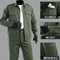eilei军绿棉布可拆卸劳保服
