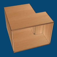 转角方几多层实木板600*600*450mm