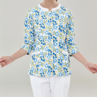 eilei 小碎花护士服女冬季长袖短分体套装工作服 梦里田园长上衣