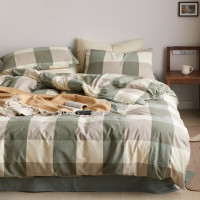 無印良品“本品”质朴四件套MJ-T2023-39绿大格被套-200*230(±2)cm