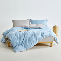 無印良品抗菌长绒棉四件套MJ-T2024-0296秋波蓝被套-200*230(±2)cm