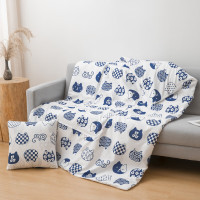 無印良品“招财猫”抱枕被MJ-Q2023-307招财猫合起-40*40cm打开-110*150cm