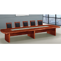 缘与君良XFB18中纤板贴胡桃木皮3000*1350*760会议桌(君)