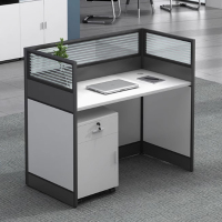 缘与君良XFP08屏风桌:三聚氰胺面环保颗粒板(含小柜) 尺寸:1200*600*1100工型两人位