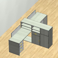 大嘉办公桌1400*1600*1100mm优质三聚氰胺板0055