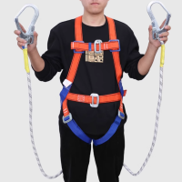 五点式安全带 高空作业绳防坠落全身式安全绳外墙施工-五点式双大钩2米