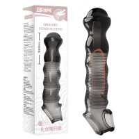 取悦狼牙套棒震动刺激物理延长带刺大颗粒增大增粗加长套情趣成人用品 透明黑 96个/箱