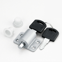 安全平移推拉防盗限位器铝合金灰色窗锁(含钥匙2把/孔帽2个/螺丝4个)
