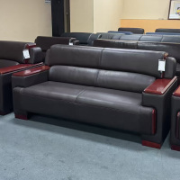 大嘉三人位西皮沙发实木扶手2200*900*920