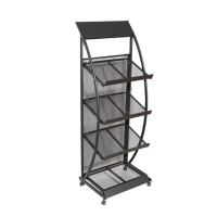 展示架铁质杂志架落地立式书报刊 黑色