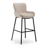 大嘉轻奢吧台椅猫抓皮米白色 55坐高 适配85-95桌高