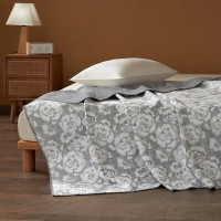 無印良品MJ-Q2025-0377国色天香雕花复合毯 200×230(±2)cm 1800g高级灰