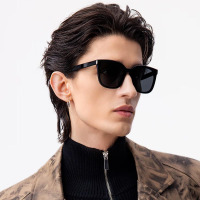 超百搭太阳镜暴龙眼镜黑防晒遮阳墨镜男女款可定制度数BL3151 C10-亮黑色[偏光]