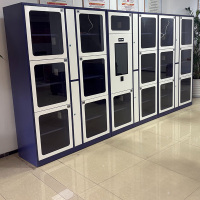 大嘉智能装备柜柜体为0.8mm厚镀锌钢板指纹+密码+人脸+带插座