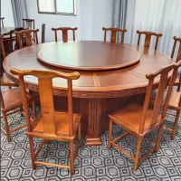 餐桌2200*750mm实木框架面板中纤板贴实木皮不含转盘