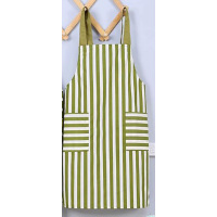 涤棉材质轻薄透气条纹围裙总长度80CM