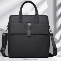 商务高档电脑公文包 立体双层带水杯竖版男款 昂特918(无背带)黑色