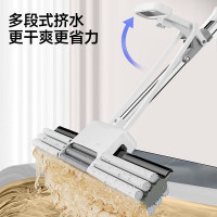 五月花 胶棉拖把38cm三排滚轮免手洗干湿两用海绵墩布家用地拖1头