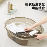 五月花洗衣盆36cm1只装家用加厚塑料盆洗脸盆带搓衣板盆搓衣盆洗衣一体