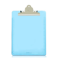得力 9252透明书写板夹带刻度 A4 浅蓝 单位:个