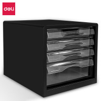 得力 9774四层透明桌面塑料文件柜 340*280*260mm 单位:个