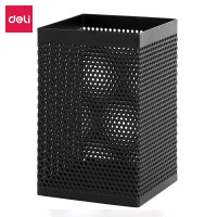 得力 908方形铁网笔筒 黑色 单位:个