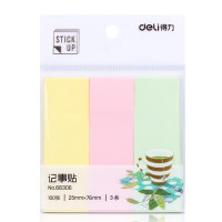 得力(deli)66306 300张/包 3色分条便利贴便签纸 76*25mm 单位:包