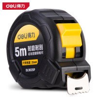 得力(deli)尼龙覆膜钢卷尺耐摔防刮花防水尺子拉尺卷尺5mx25mm