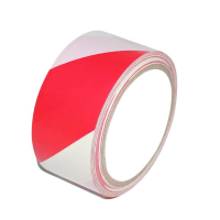 谋福CNMF 警示胶带 地板胶带斑马线胶带 安全警示胶带 地面标识警戒线 ( 加宽6cm款 红白色)84824 (卷)