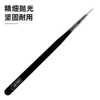得力(deli)不锈钢尖头镊子直镊精密维修小工具厨房拔毛夹子涂层加硬长140mm