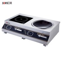 松润(SOR)商用电磁炉一平一凹组合炉 配炒锅 GCA-N4091B[5KW*2 220V]不锈钢色 单位:台