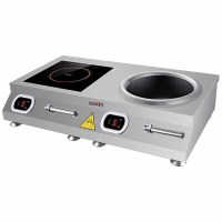 松润(SOR)商用电磁炉一平一凹组合炉 配炒锅 SOR-N809[5KW*2 380V]不锈钢色 单位:台