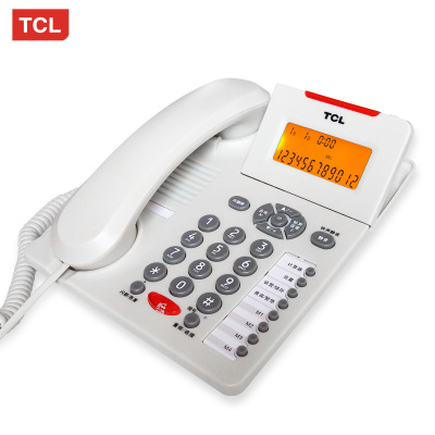 TCL电话机HCD868(166)TSD 翻盖座机来电显示商务话机 黑色