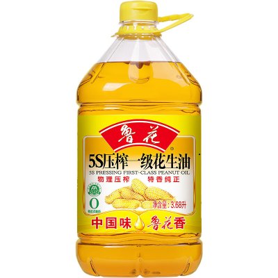 鲁花5S 压榨一级花生油3.68L