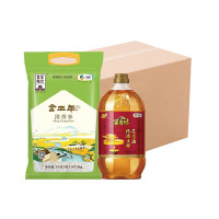 中粮福临门土榨花生油1.8L中粮皇家粮仓清香米5kg