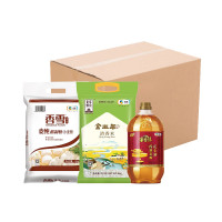 中粮福临门土榨花生油1.8L中粮皇家粮仓清香米5kg中粮香雪麦纯精制粉5kg